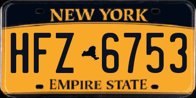 NY license plate HFZ6753