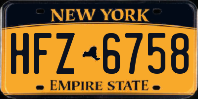 NY license plate HFZ6758