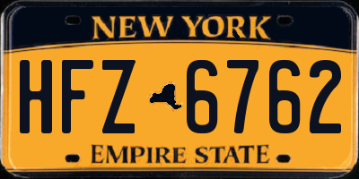 NY license plate HFZ6762