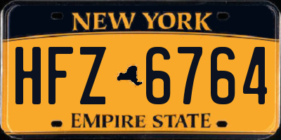 NY license plate HFZ6764