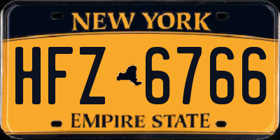 NY license plate HFZ6766