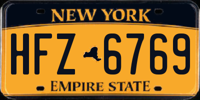 NY license plate HFZ6769