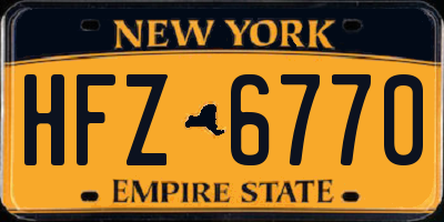 NY license plate HFZ6770