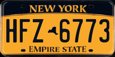NY license plate HFZ6773