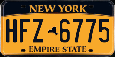 NY license plate HFZ6775