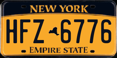 NY license plate HFZ6776