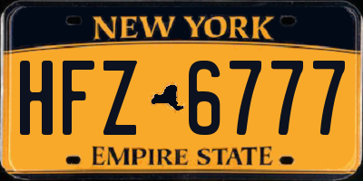 NY license plate HFZ6777