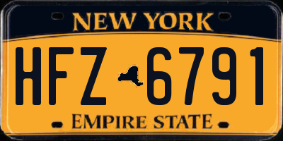 NY license plate HFZ6791