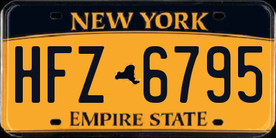 NY license plate HFZ6795