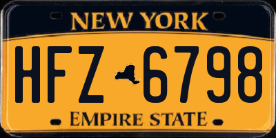 NY license plate HFZ6798