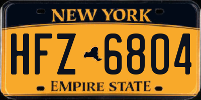 NY license plate HFZ6804