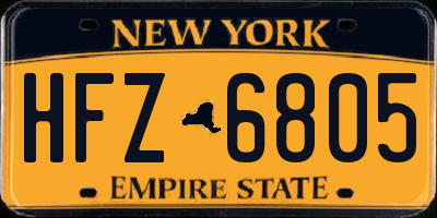 NY license plate HFZ6805