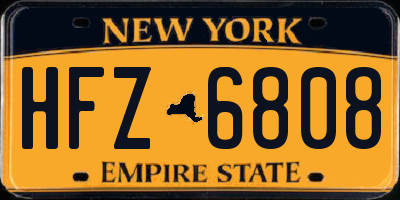 NY license plate HFZ6808