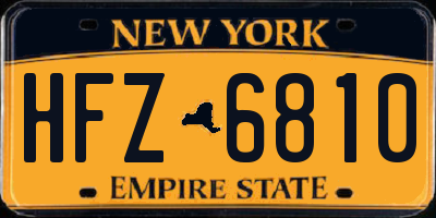 NY license plate HFZ6810