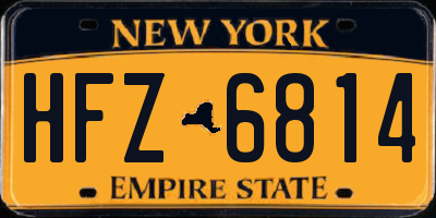 NY license plate HFZ6814
