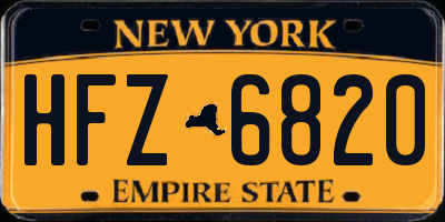 NY license plate HFZ6820