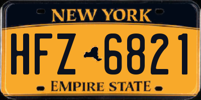 NY license plate HFZ6821