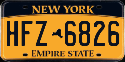 NY license plate HFZ6826