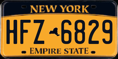 NY license plate HFZ6829