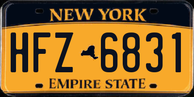 NY license plate HFZ6831