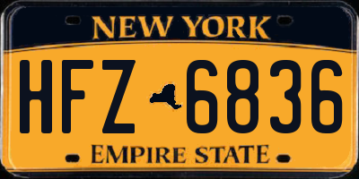 NY license plate HFZ6836