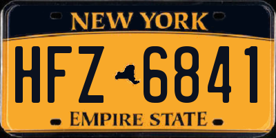 NY license plate HFZ6841