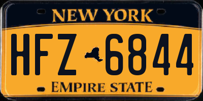 NY license plate HFZ6844