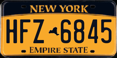 NY license plate HFZ6845