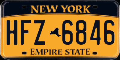 NY license plate HFZ6846