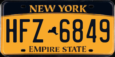 NY license plate HFZ6849