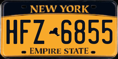 NY license plate HFZ6855