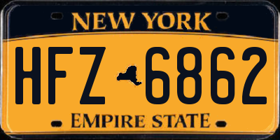 NY license plate HFZ6862