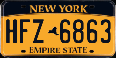 NY license plate HFZ6863