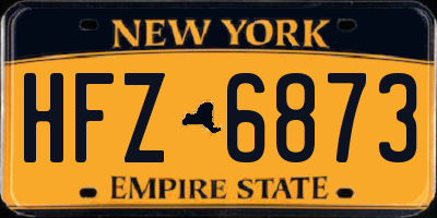 NY license plate HFZ6873