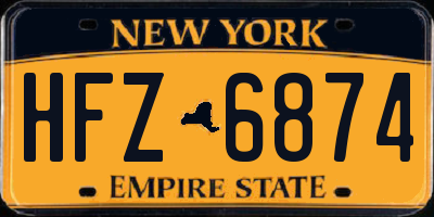 NY license plate HFZ6874