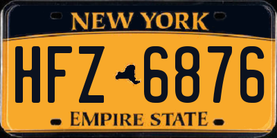 NY license plate HFZ6876