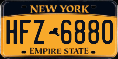 NY license plate HFZ6880