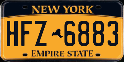 NY license plate HFZ6883