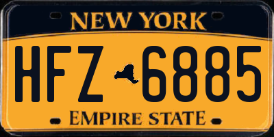 NY license plate HFZ6885