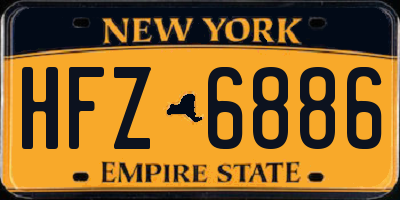 NY license plate HFZ6886