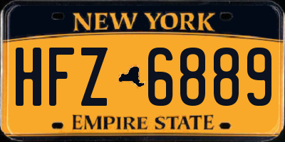 NY license plate HFZ6889