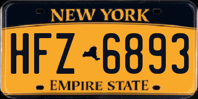 NY license plate HFZ6893