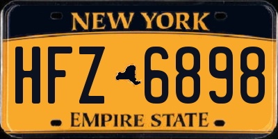 NY license plate HFZ6898