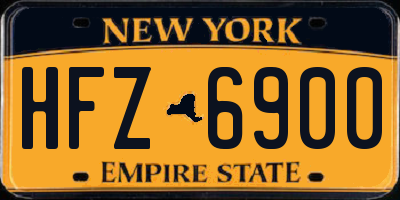 NY license plate HFZ6900