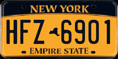 NY license plate HFZ6901