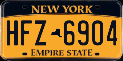 NY license plate HFZ6904