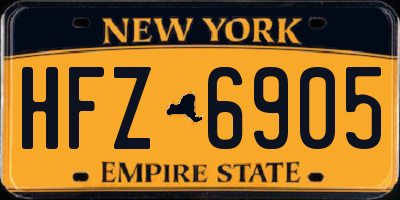 NY license plate HFZ6905