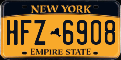 NY license plate HFZ6908