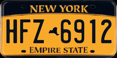 NY license plate HFZ6912