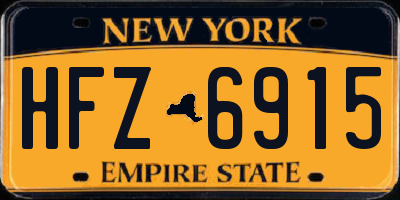 NY license plate HFZ6915